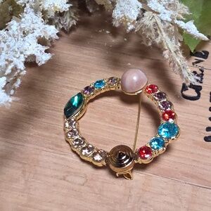 New Letter O Initial Name letter Jeweled Multicolor Brooch Personalized Gift